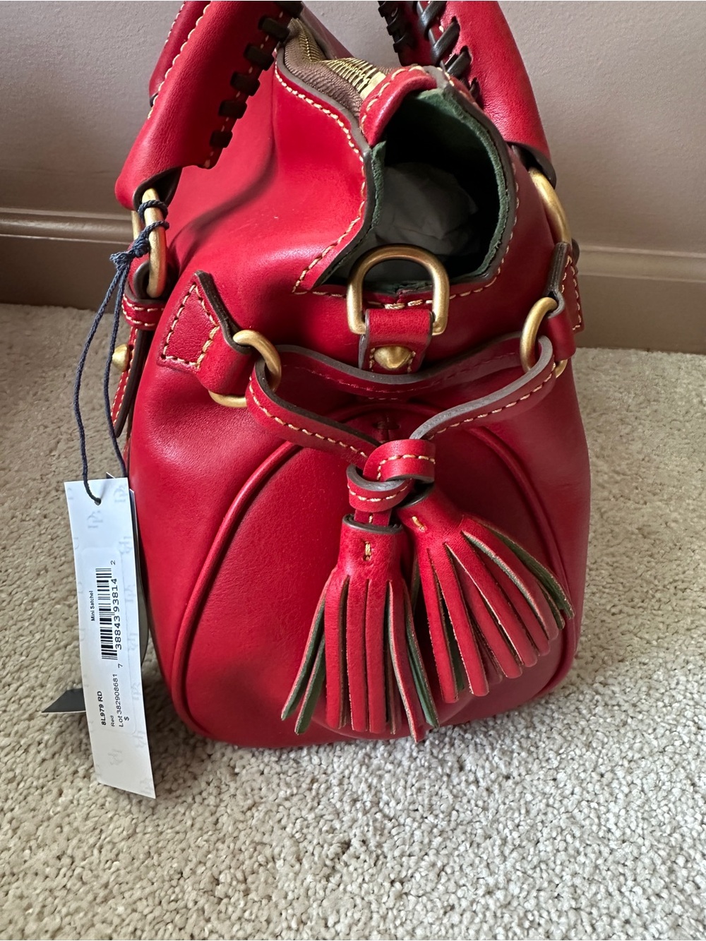 Dooney & Bourke Red Mini Florentine Satchel - Picture 3 of 7